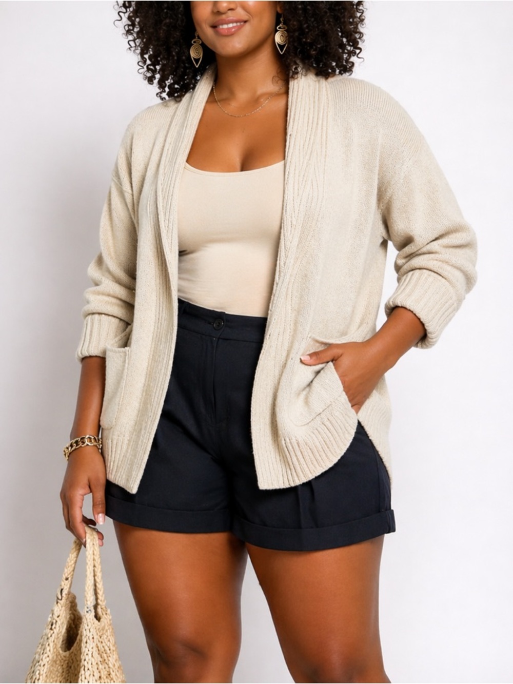 J.Crew Yacht Cardigan Sweater Cream Shawl Collar Chunky Knit